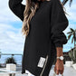 🔥2025 HOT SALE🔥 Long Sleeve Pullover Zipper Slit Casual Sweatshirt Dress