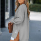 🔥2025 HOT SALE🔥 Long Sleeve Pullover Zipper Slit Casual Sweatshirt Dress