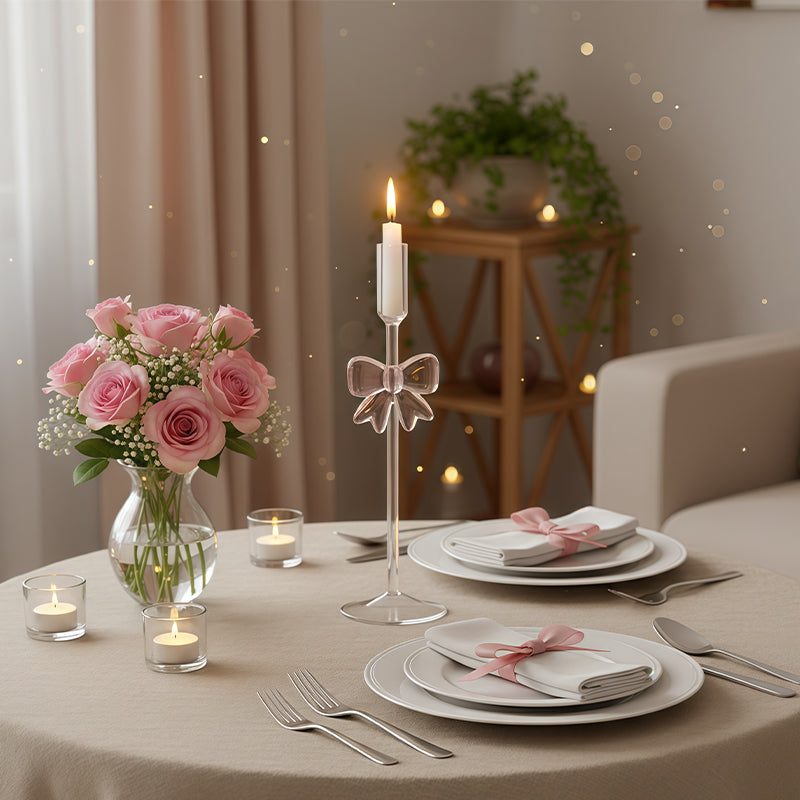 🎀 Bow Glass Candle Holder