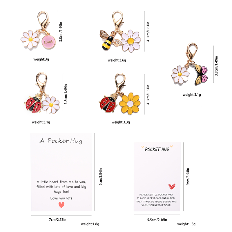 Cute Insect Daisy Keychain & Card