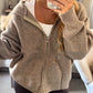 Women's Zip Up Hooded Knitted Cardigan