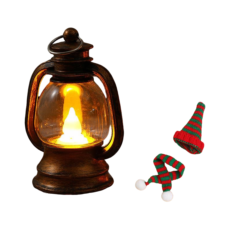 Mini Snowman Lantern with Hats and Scarves